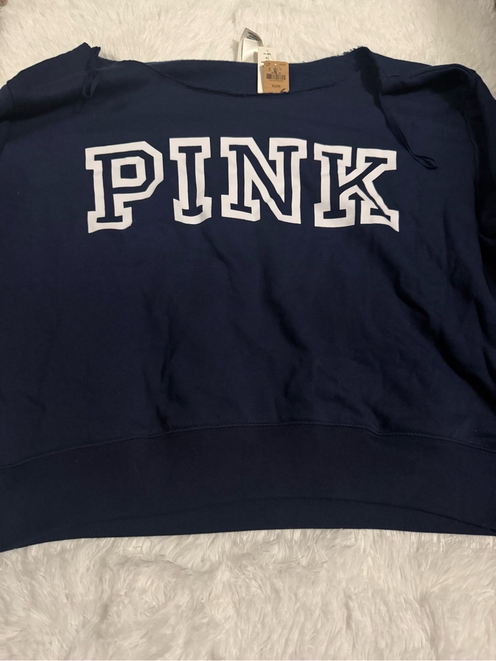 PINK Victoria's Secret Navy Crewneck with White Logo